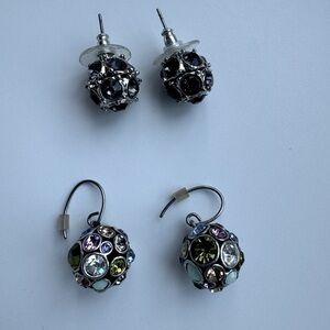 Set of two pairs spherical earrings